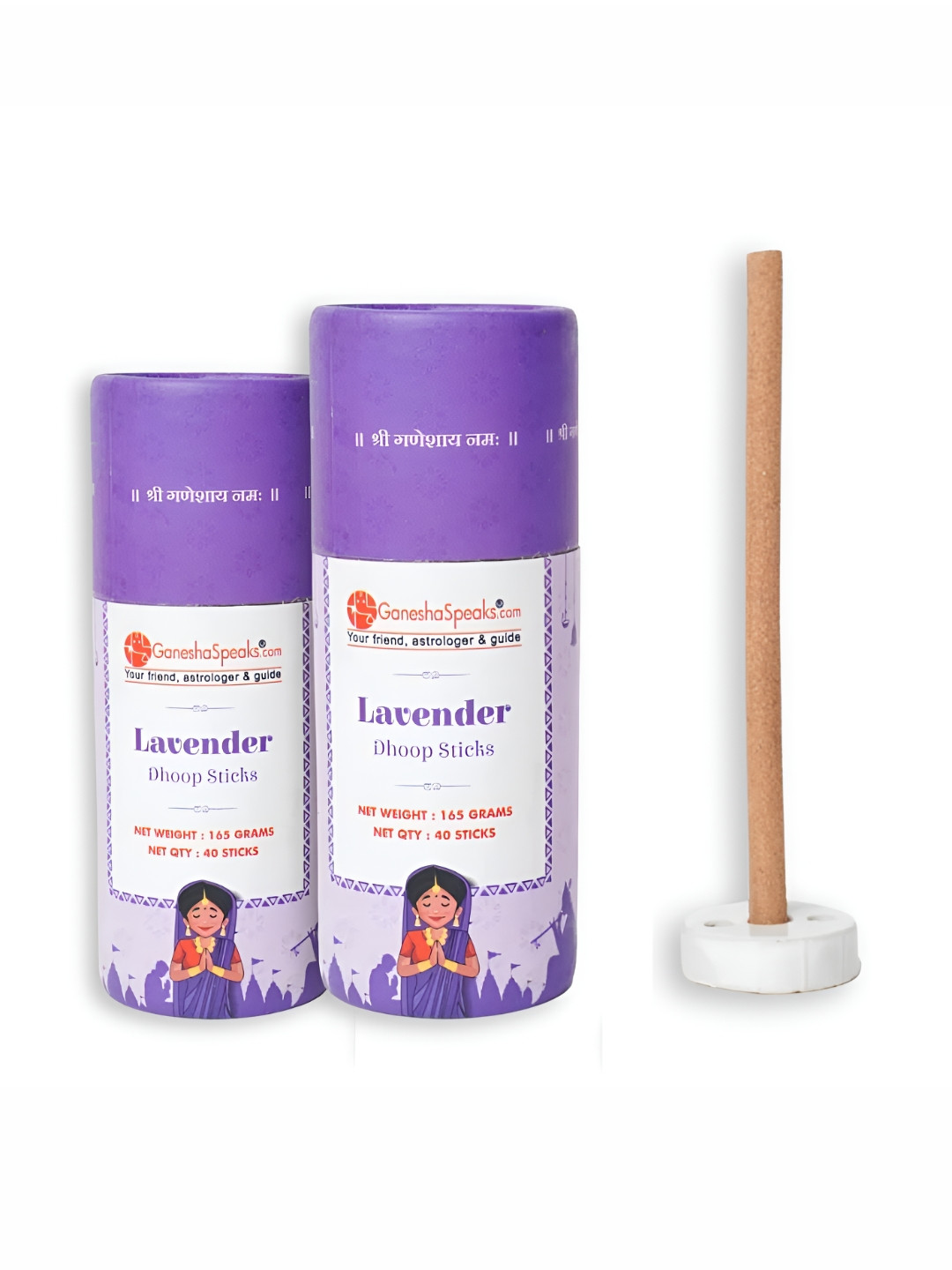 GaneshaSpeaks 80-Pcs Brown Lavender Dhoop Sticks