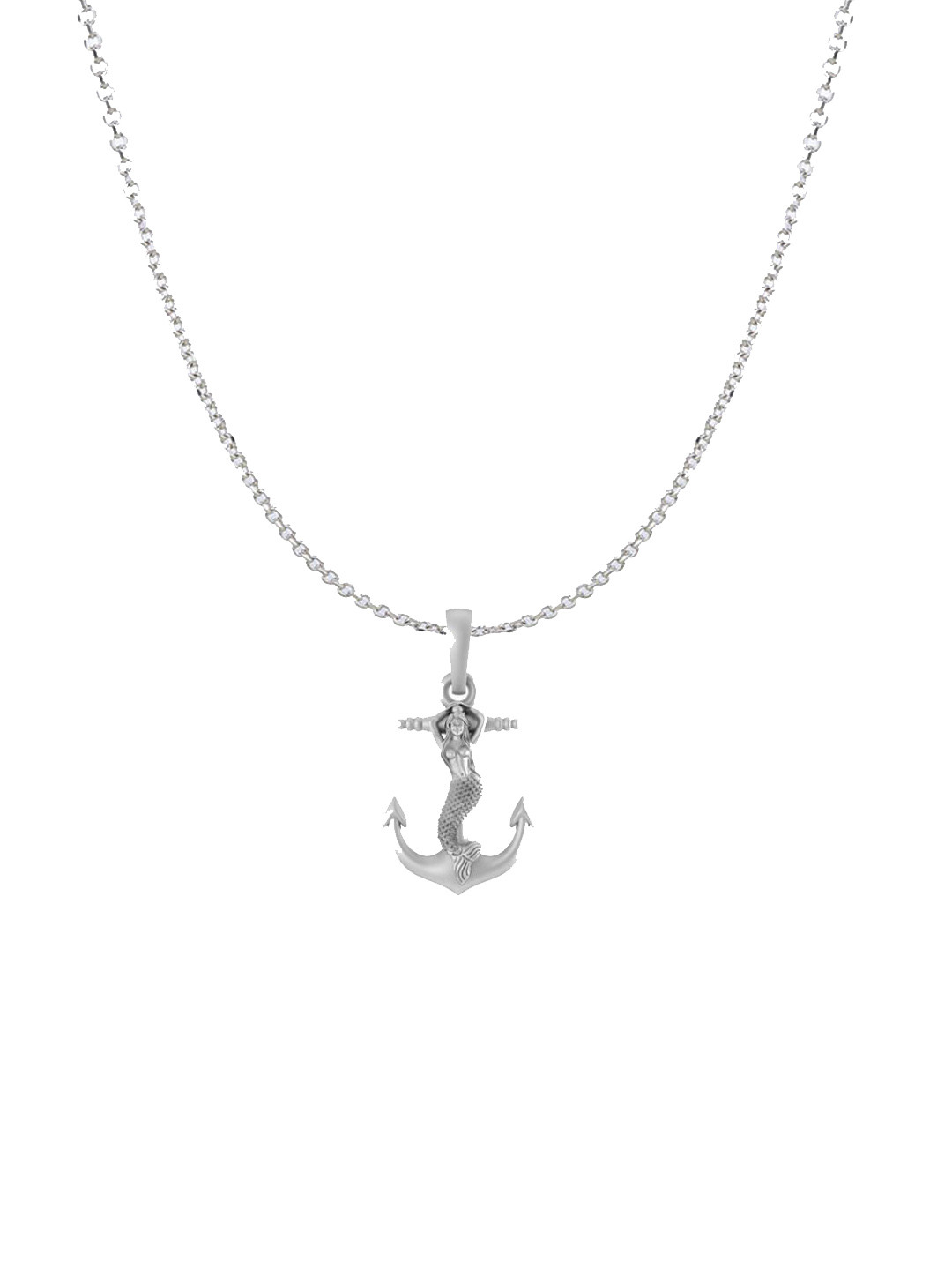 AKSHAT SAPPHIRE Sterling Silver Anchor Pendant with Chain
