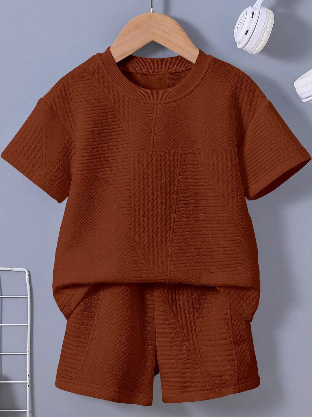 ALANTA Kids-Unisex Brown Clothing Set