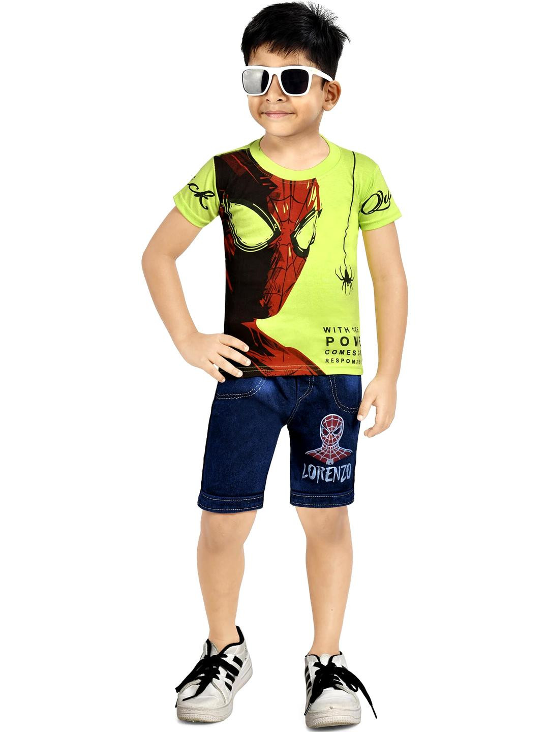 NAIVETY Boys Spiderman Casual T-shirt Jeans