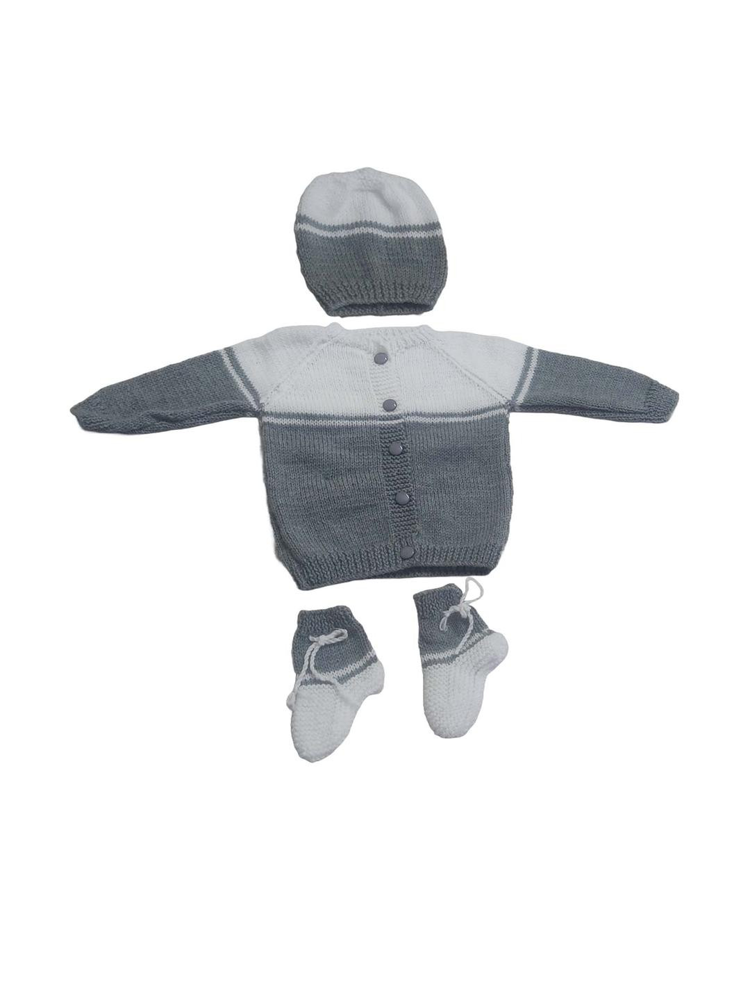 Cute Collection Knitted Woolen Sweater with Cap & Pair of Socks