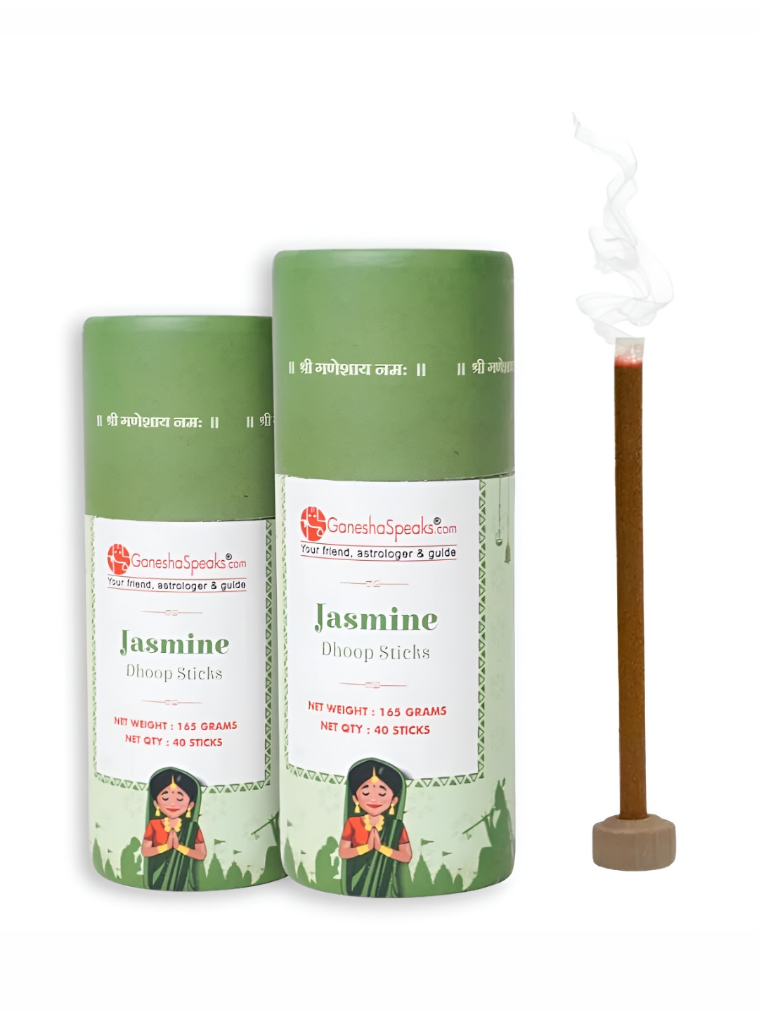 GaneshaSpeaks 80-Pcs Brown Jasmine Dhoop Sticks