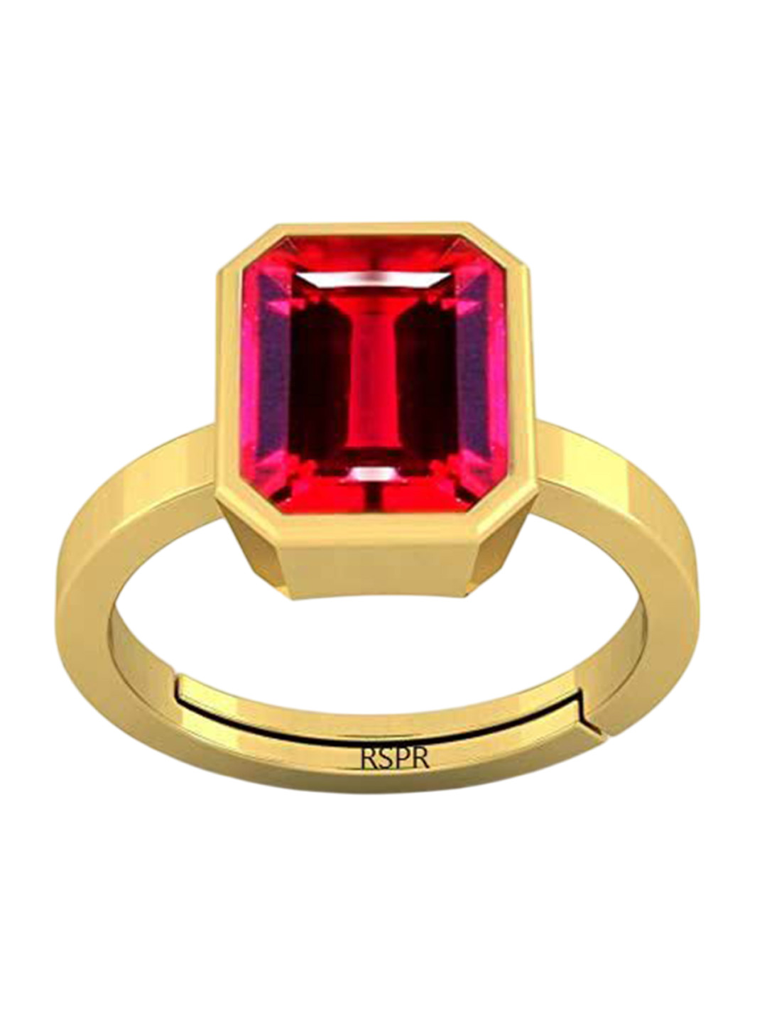 RSPR 5.25 Ratti 4.60 Carat Ruby Manikya Gemstone-Studded Adjustable Finger Ring