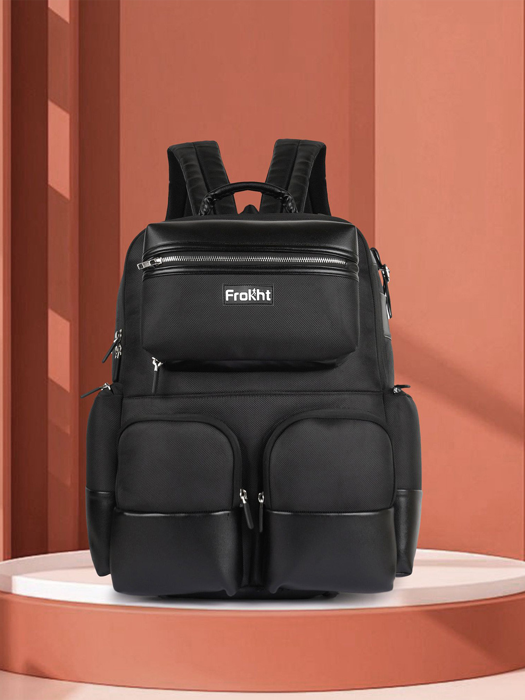 Frokht Unisex Solid Large Backpack with Padded Shoulder Strap - 20 L