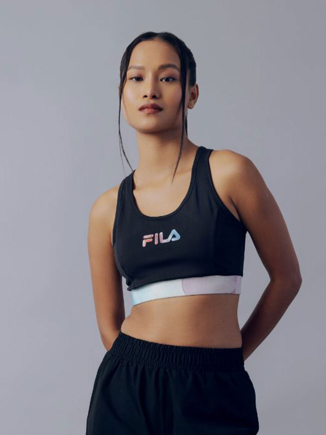 FILA Women Graphic Lana Solid Full Coverage Workout Bra
