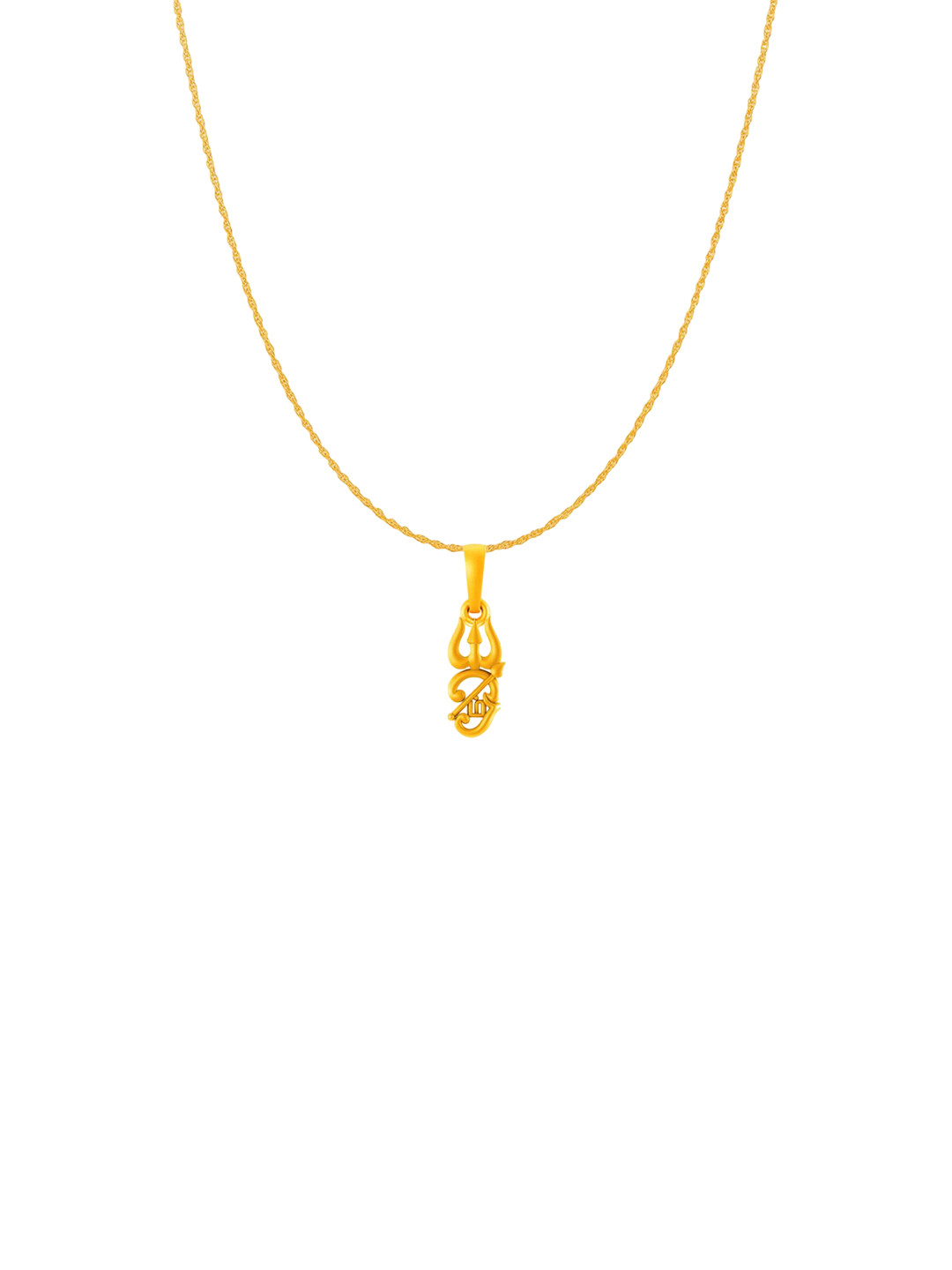 AKSHAT SAPPHIRE Women Gold-Plated Silver (92.5%)  Om Pendant with Rope Chain