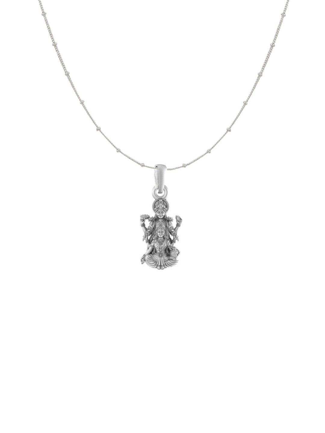 AKSHAT SAPPHIRE Women Sterling Silver (92.5% Purity) Vishnu Laxmi Pendant with Ball Chain