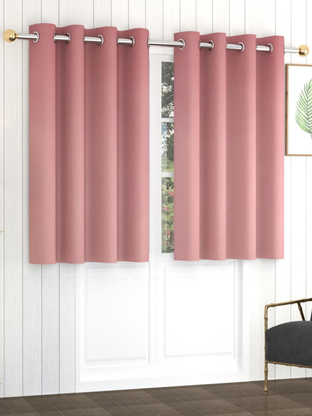 Yellow Weaves Rose Gold Set of 2 Room Darkening Window