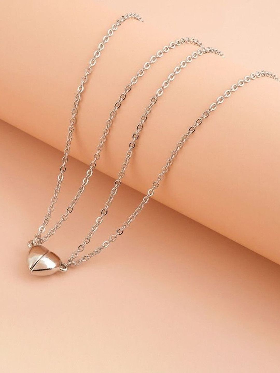 J.S ENTERPRISES Couples Heart Shaped Teeragaj Pendant with Chains