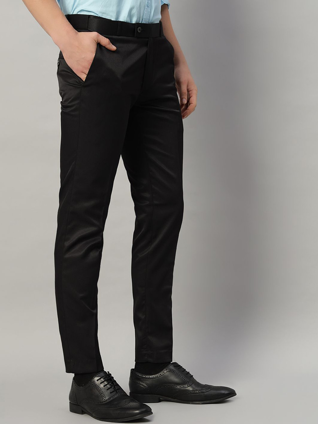 VOGAAN Men Comfort Regular Fit Mid-Rise Cotton FormalTrousers