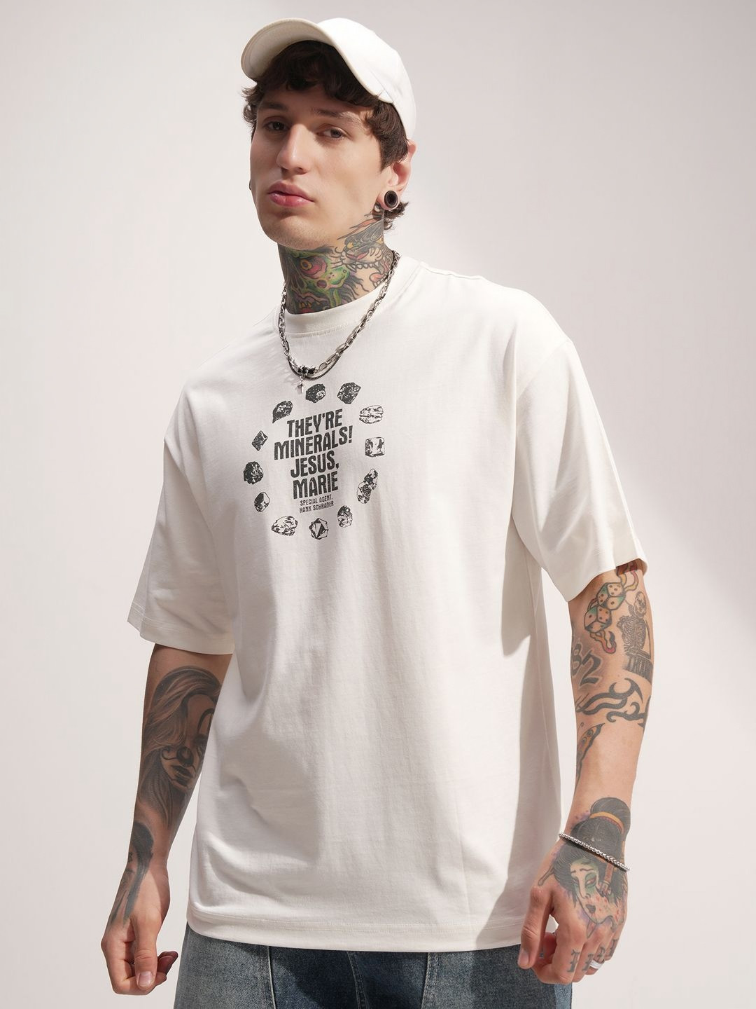 HIGHLANDER Men Breaking Bad Graphic Printed Round Neck Cotton Oversized T-shirt