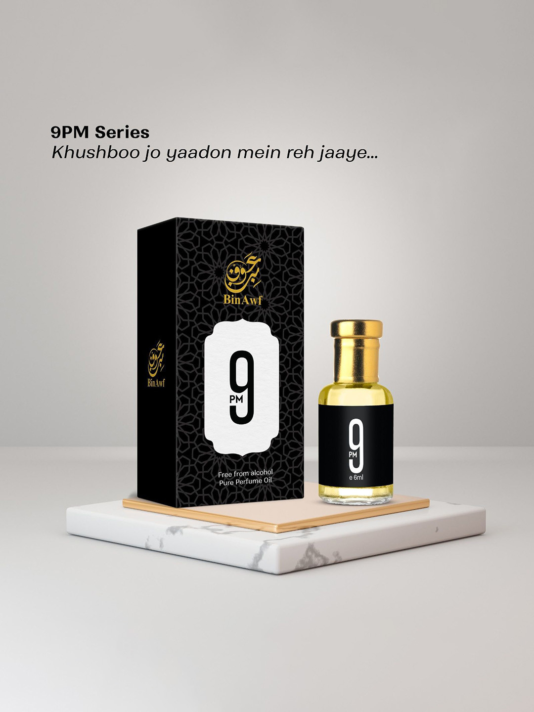 BinAwf 9 PM Non Alcohol Long Lasting Attar- 6 ml