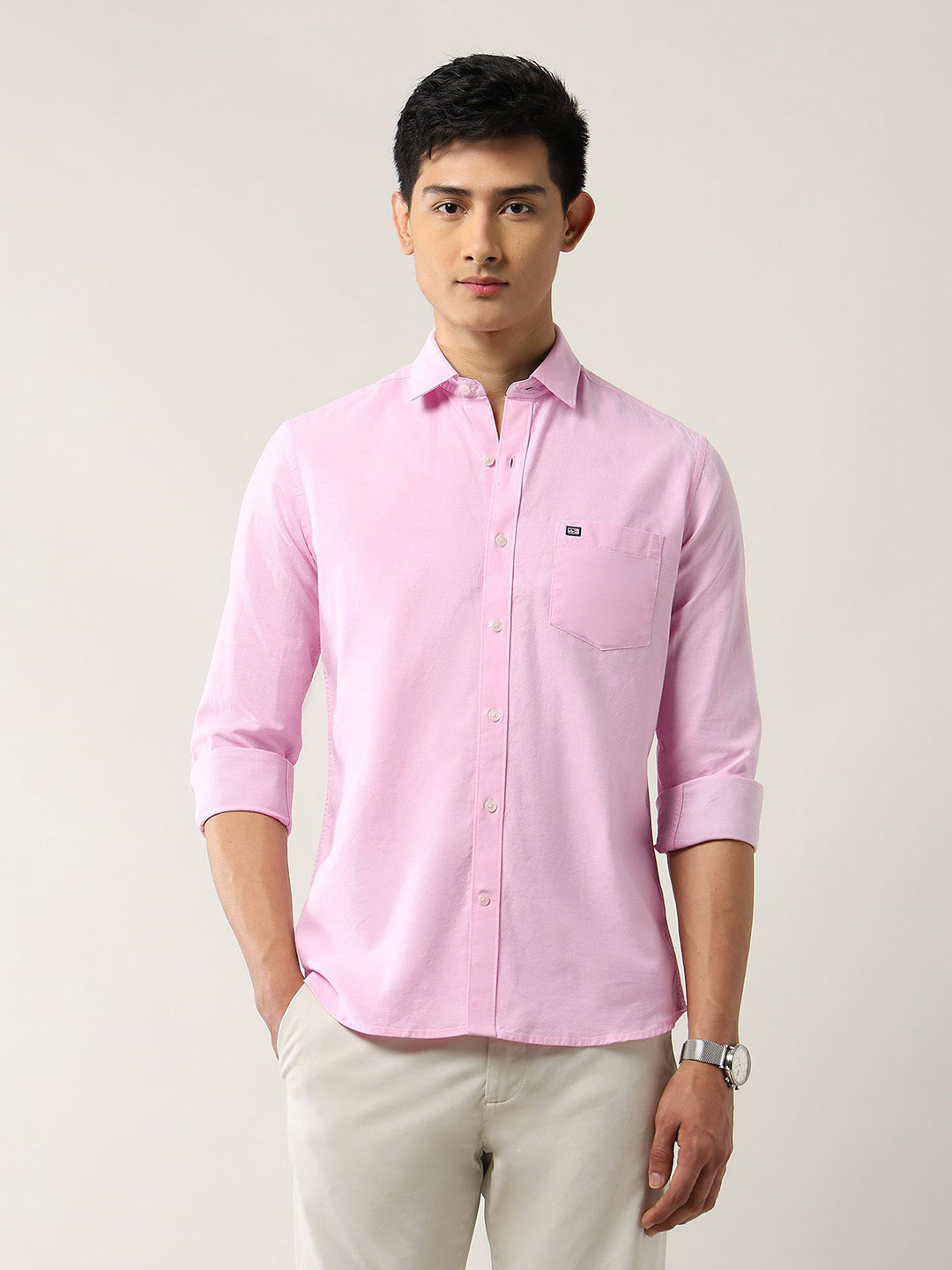 Arrow Sport Slim Fit Spread Collar Pure Cotton Shirt