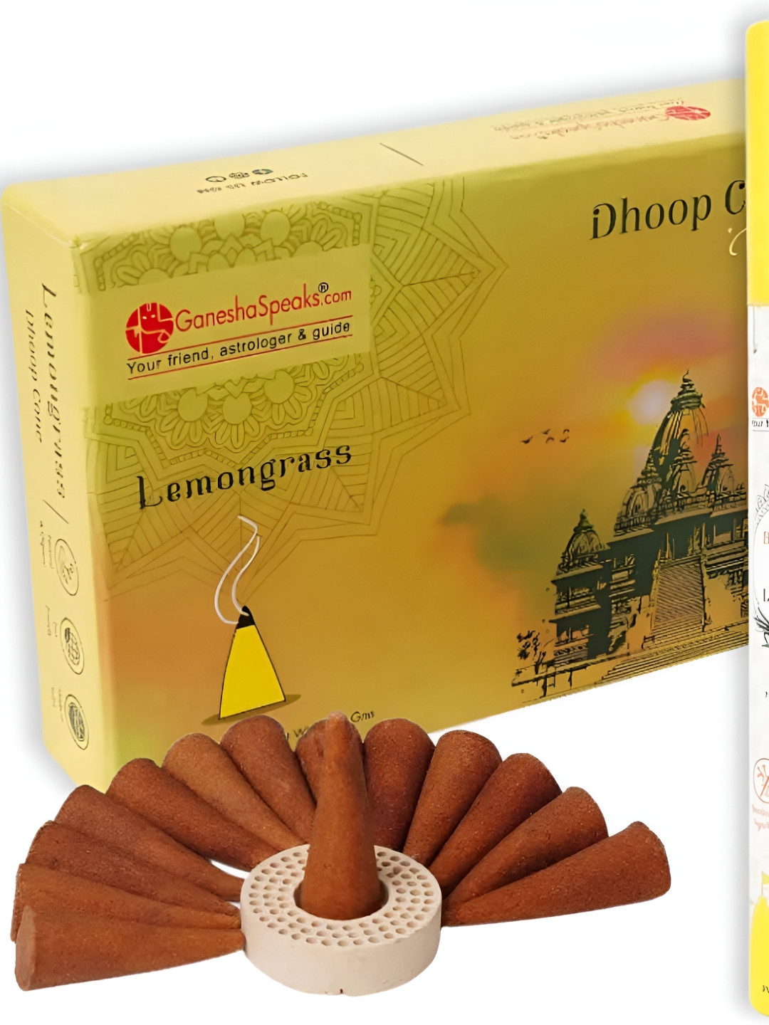 GaneshaSpeaks 90-Pcs Brown Wooden Dhoop Cone &  Incense Sticks