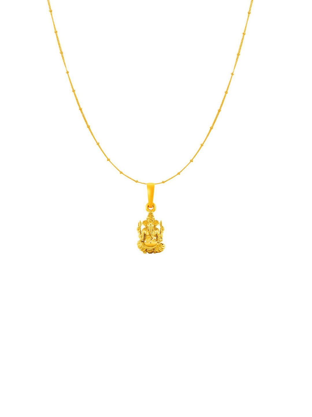 AKSHAT SAPPHIRE Silver 22 KT Gold-Plated Ganesh Pendants with Ball Chains