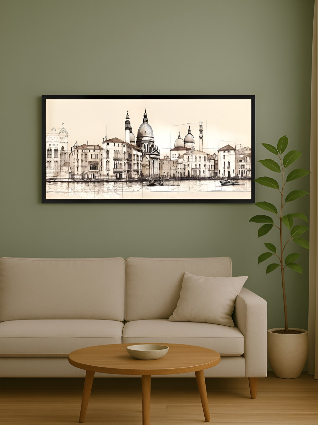 999Store Tan & Beige 1 Piece Canvas Other Wall Paintings