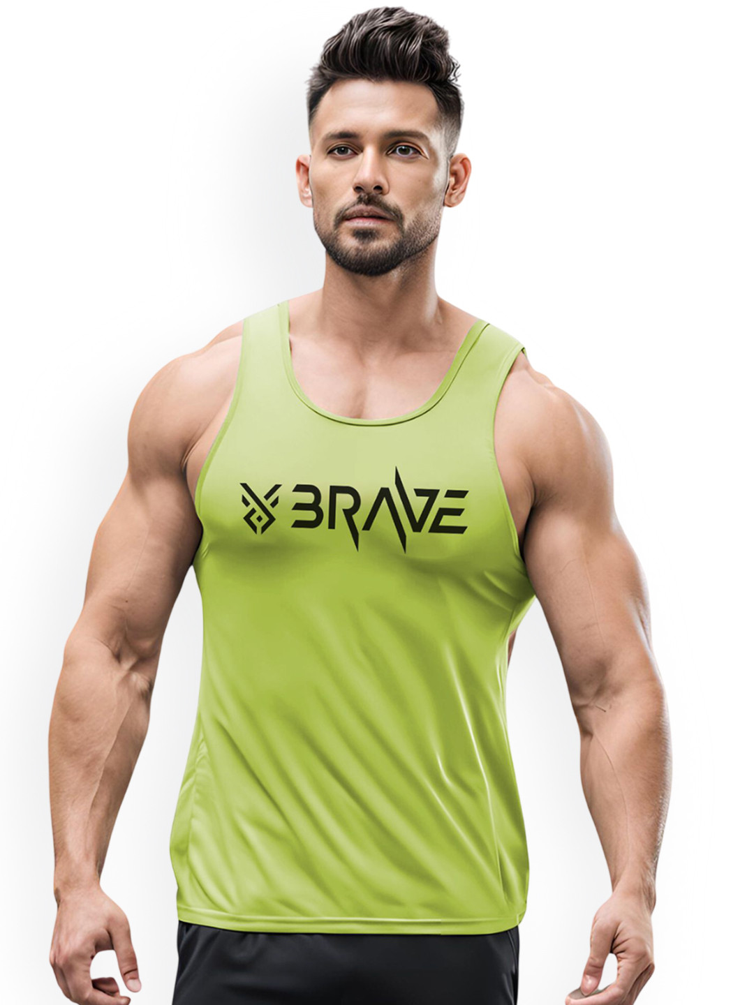 3Colors Dry-Fit Sleeveless Gym Vest VEST-NCUT-BRAVE-GREEN_M