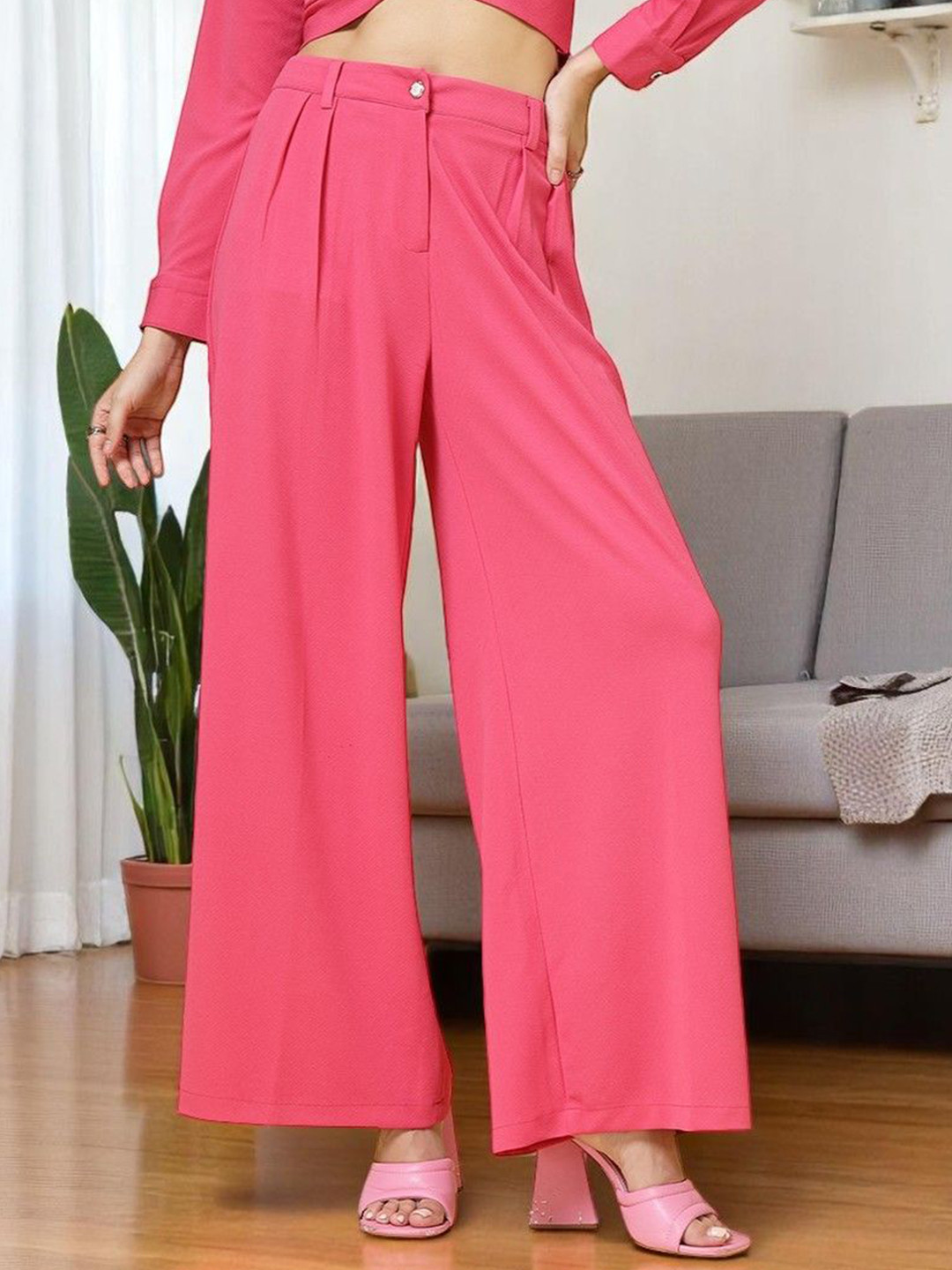 The Roadster Lifestyle Co. Women Mid-Rise Double Pleated Trousers