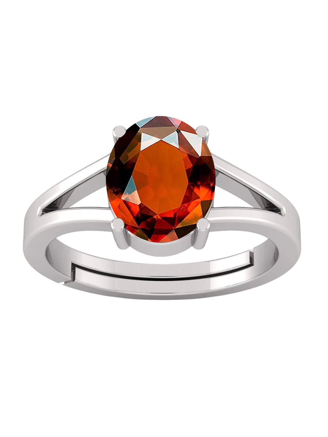 RSPR Unisex 9.25 Ratti Gomed Hessonite Ring Stone Panchdhatu Adjustable Finger Ring