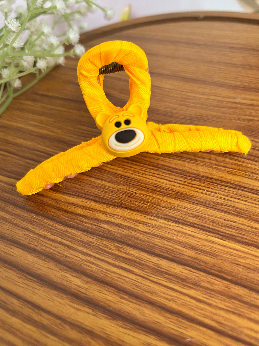 Radhya Accessories Women Fabric Wrapped Acrylic Teddy Hair Claw