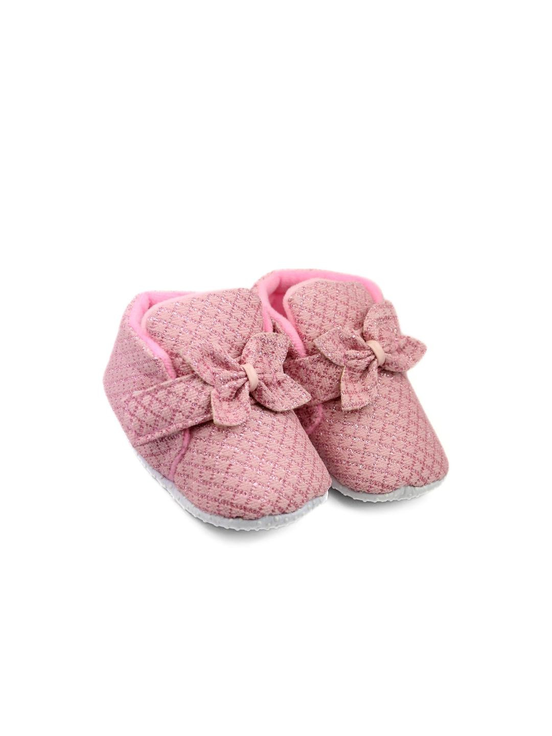 Baby Bloom 6 To 12 Months Baby Girls Cotton Velcro Shoes/ Booties