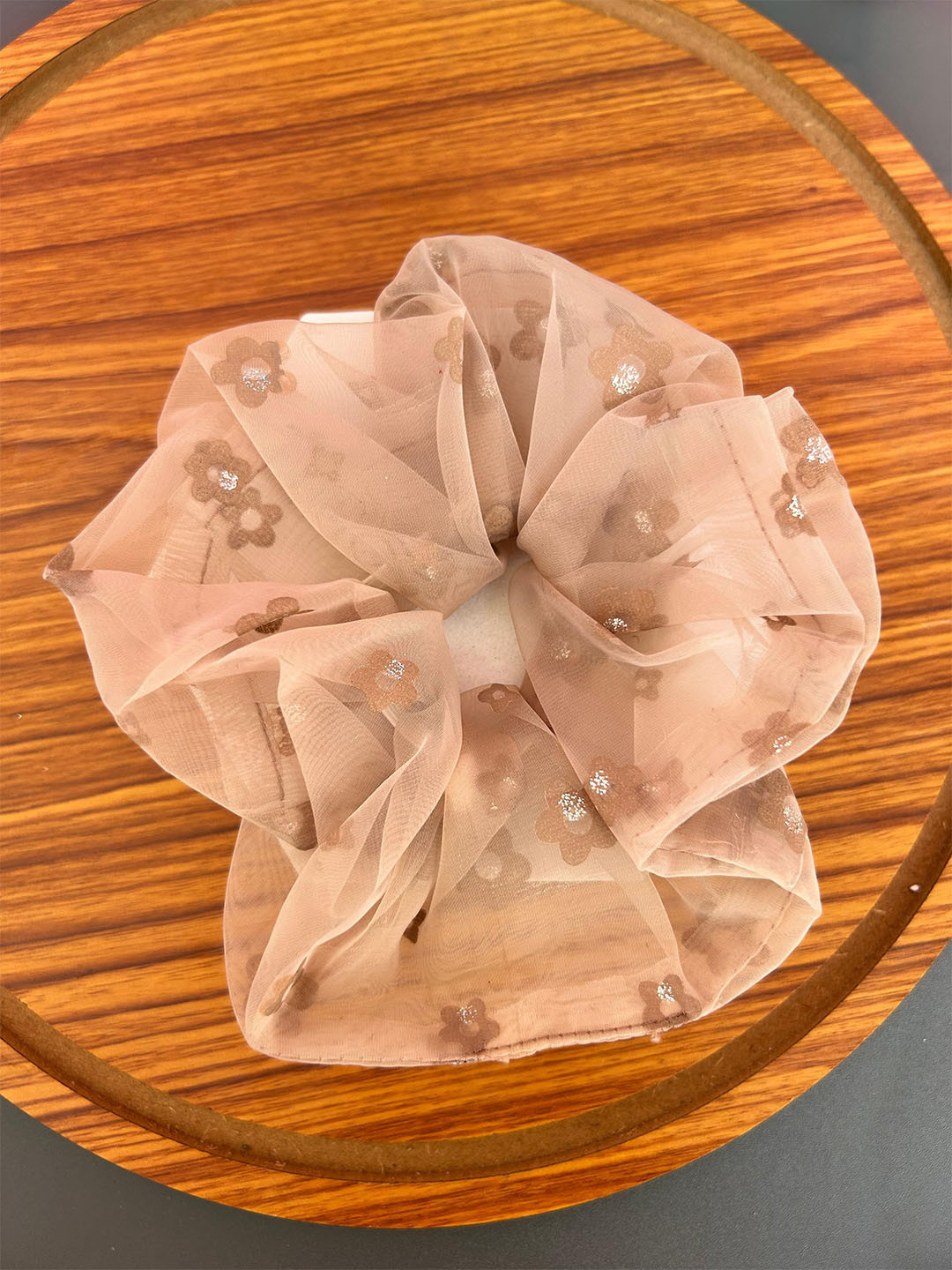 Radhya Accessories Women Flower Jumbo Soft Organza Scrunchy