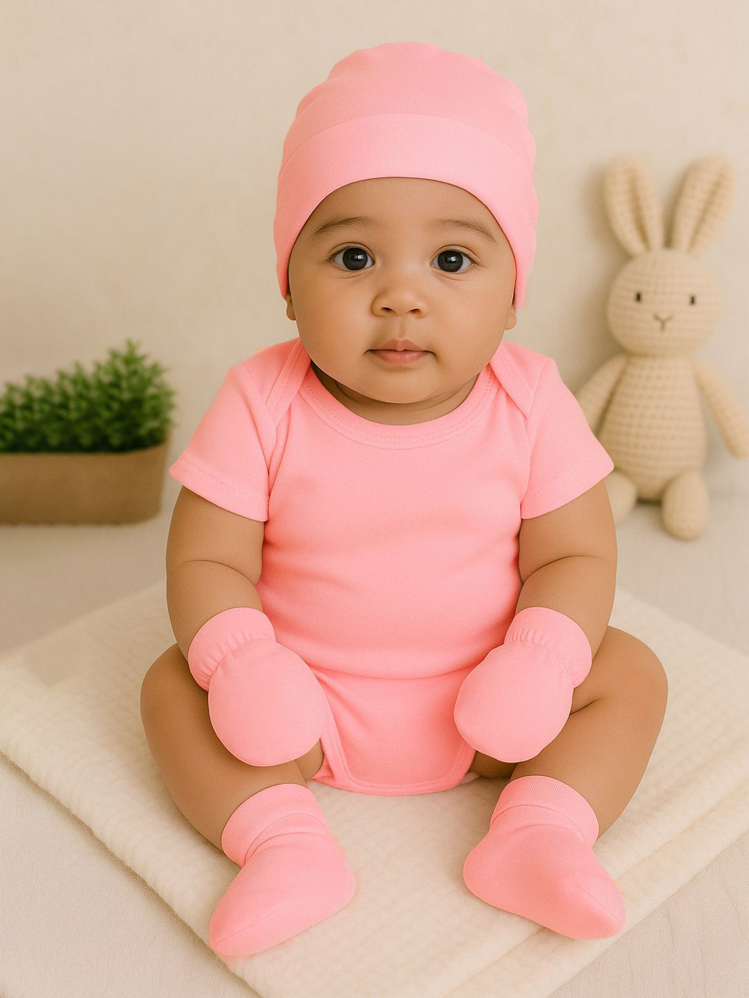 Moms Home Infants 4-Piece Organic Cotton Super Soft Onesies Gift Set