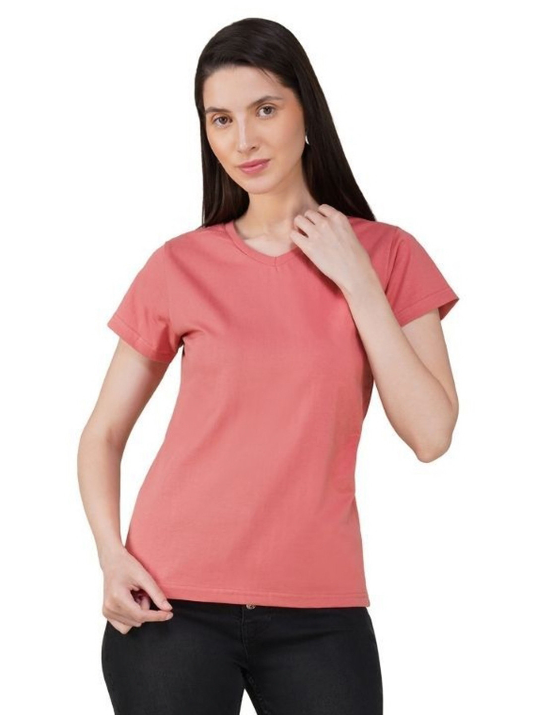 30 Looks V-Neck Short Sleeves Cotton T-shirt