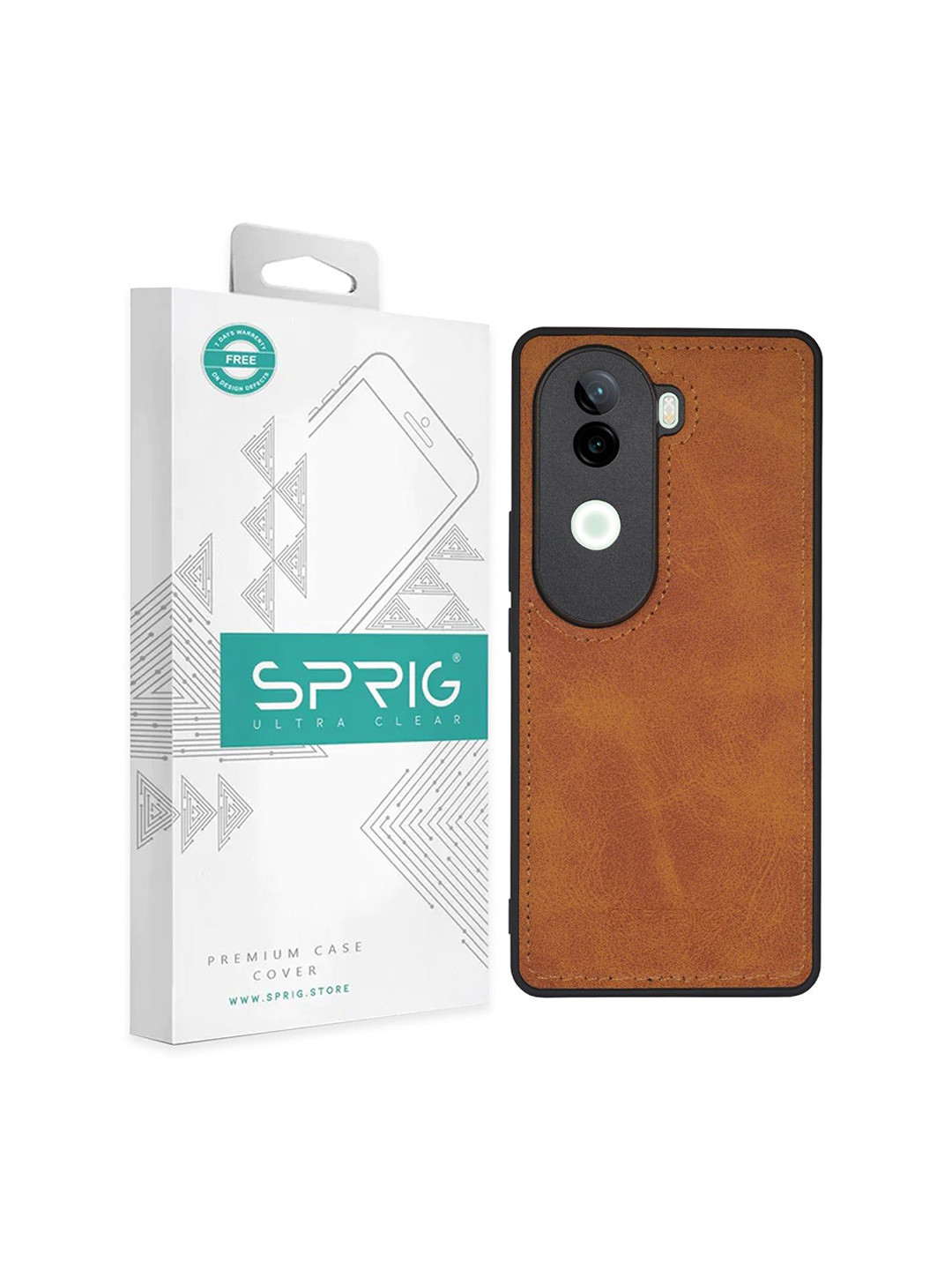 SPRIG Vivo V40E Matte PU Leather Back Cover