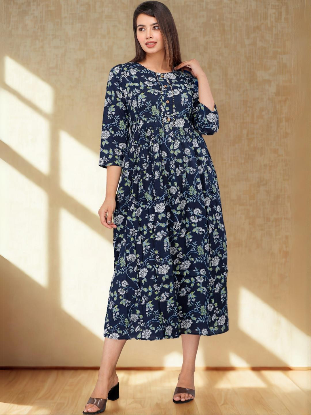 Women's Plus Size Maternity Printed Kurta