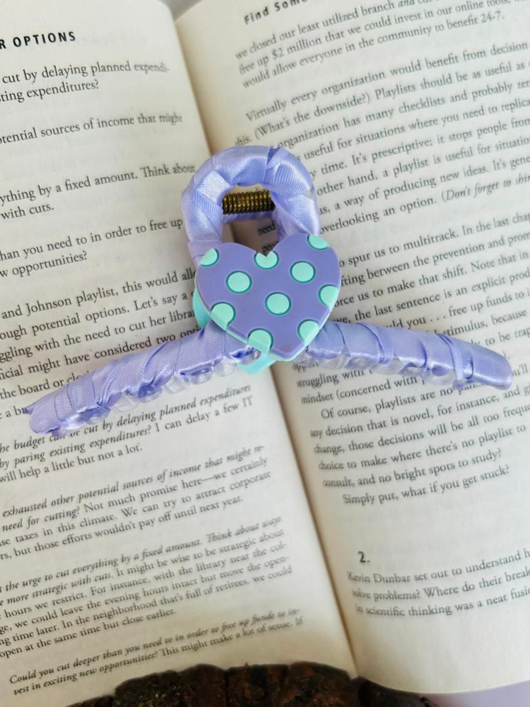 Radhya Accessories Women Fabric Wrapped Acrylic Heart Hair Claw