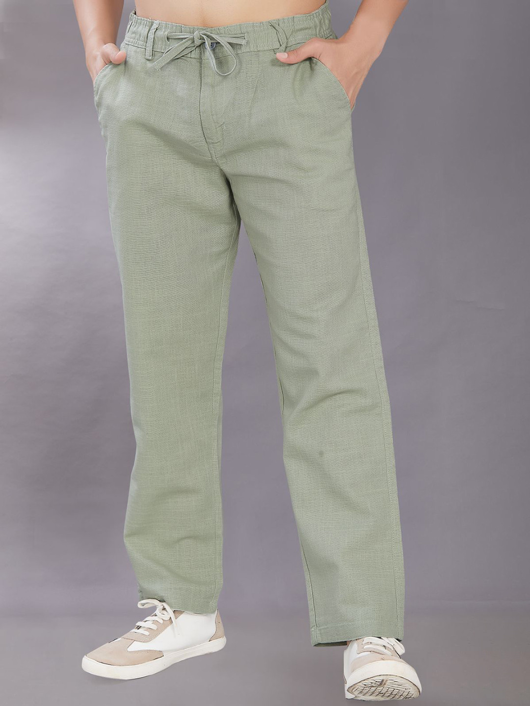 THE BEETEL HOUSE Men Relaxed Loose Fit Easy Wash Trousers