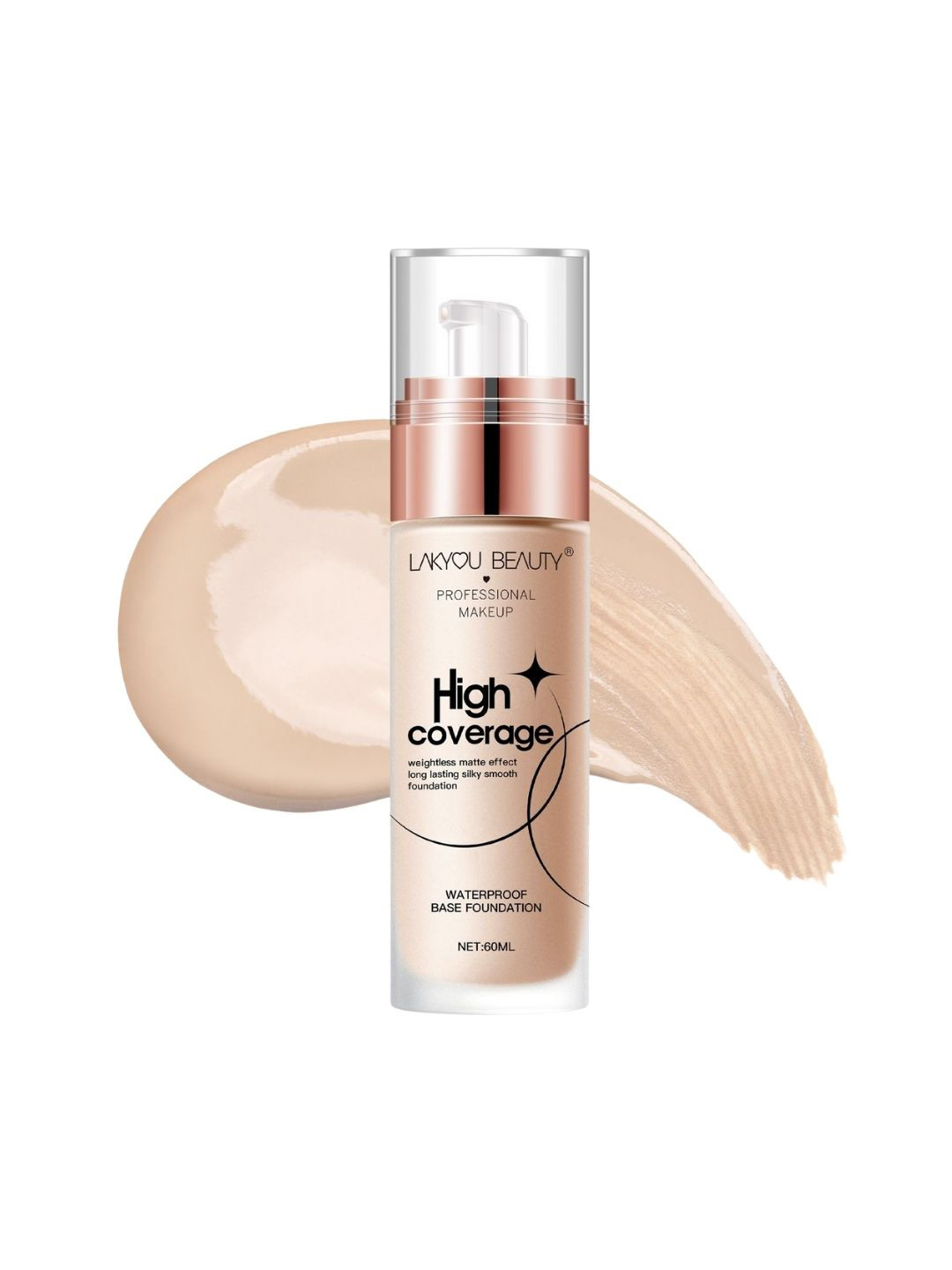 LAKYOU BEAUTY High Coverage Waterproof Base Foundation - 60 ml - Natural Beige 03