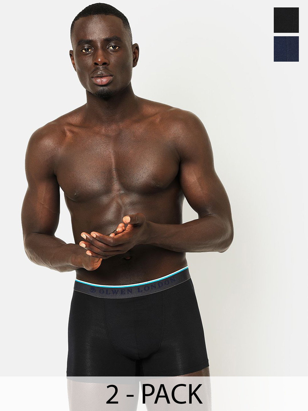 OLWEN  Pack Of 2 Mid-Rise Trunks MD-BF-PO2-EBONY-IMPERIAL-S-EBONY & IMPERIAL