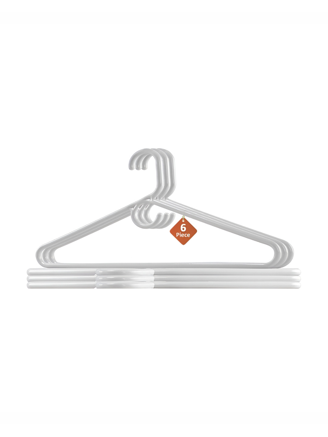 Aura 6-Pcs White Clothes Hanger For Wardrobe