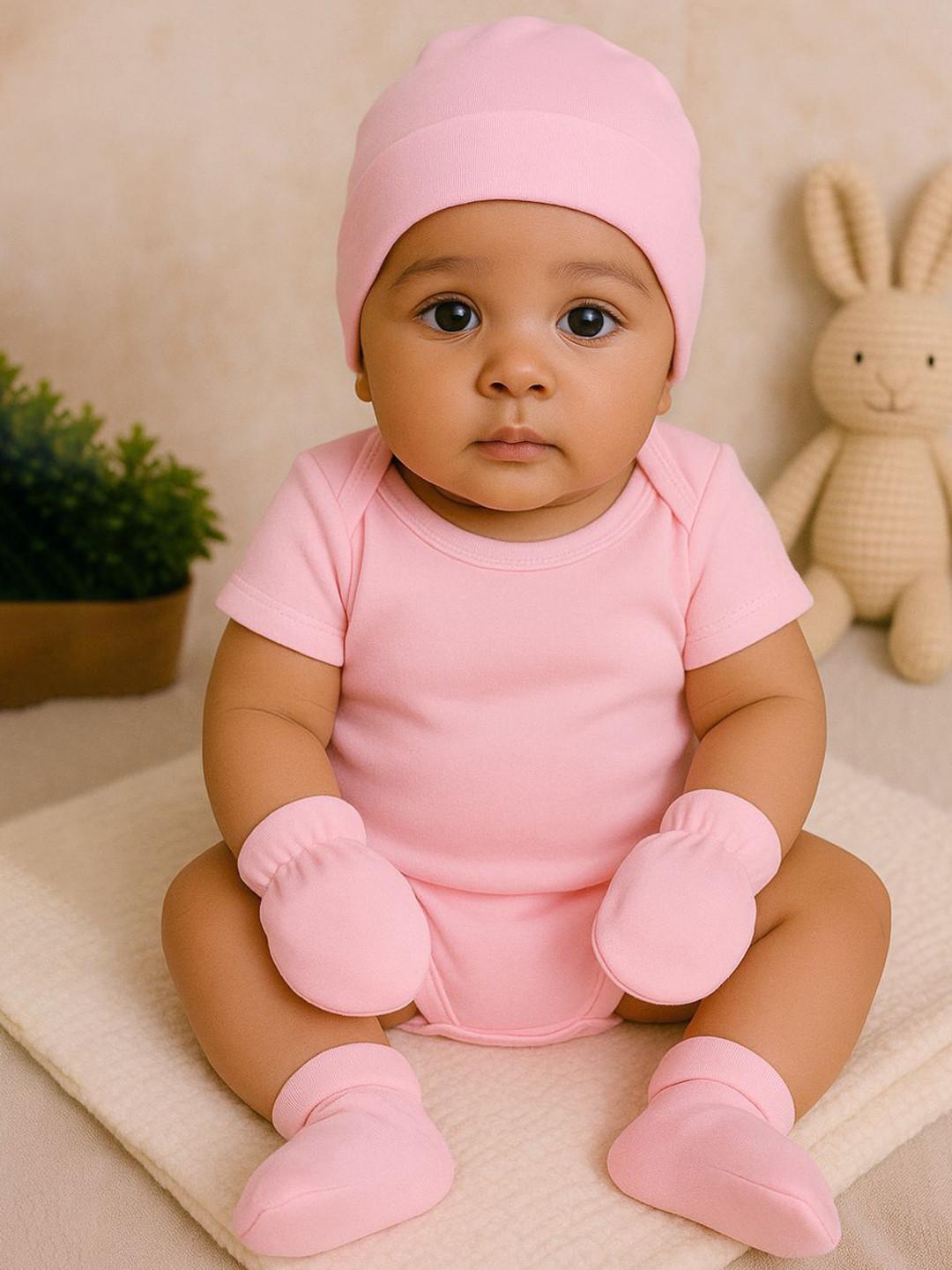 Moms Home Infants Pack Of 4 Organic Cotton Super Soft Onesies Gift Set