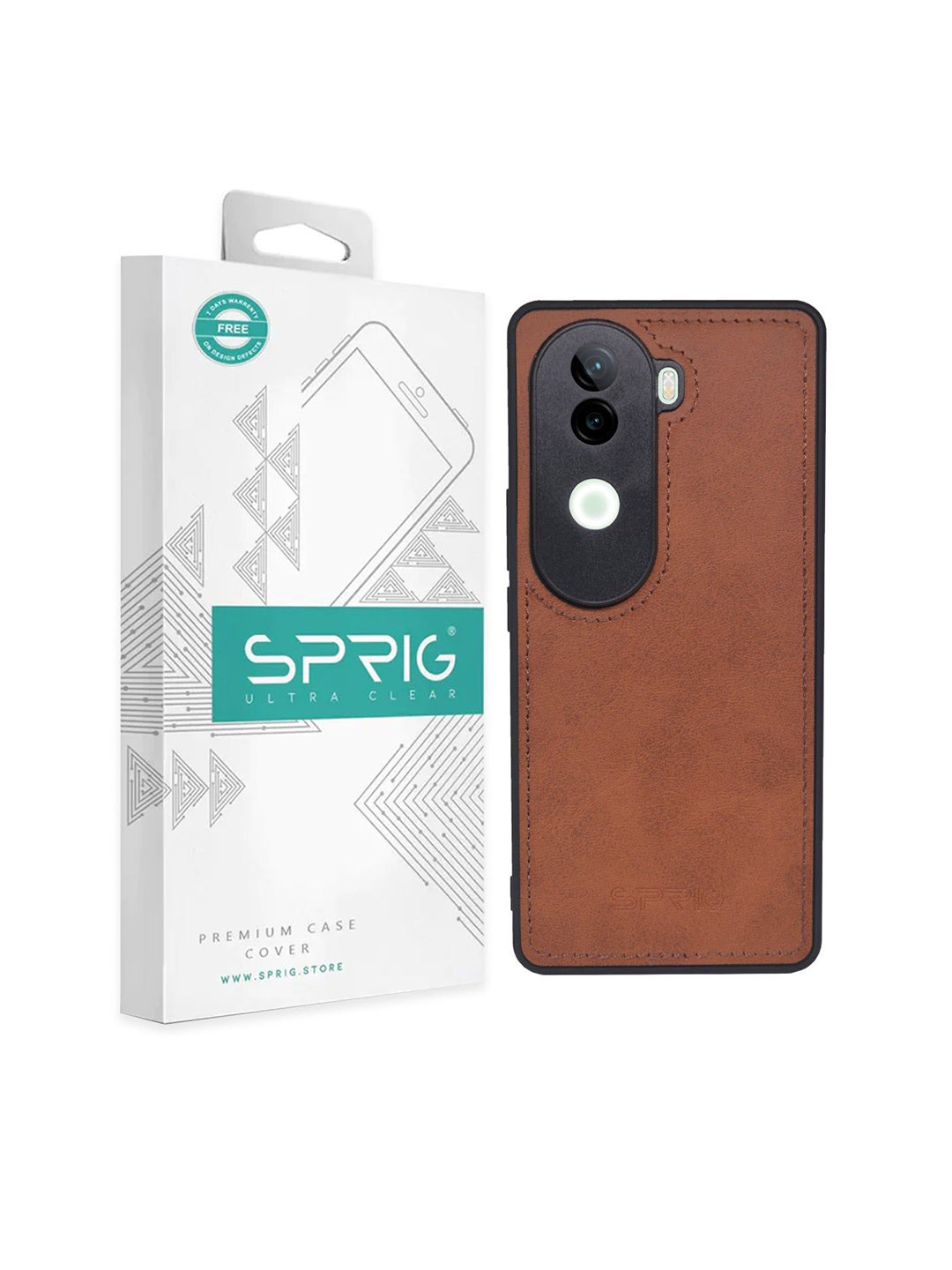 SPRIG Vivo V40E Matte PU Leather Back Cover