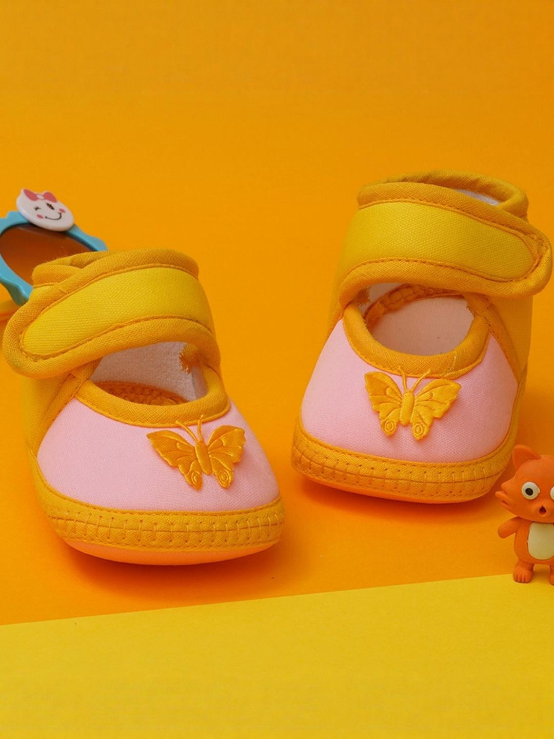 NESKA MODA 6 To 12 Months Baby Girls Soft Cotton Cute Butterfly Booties