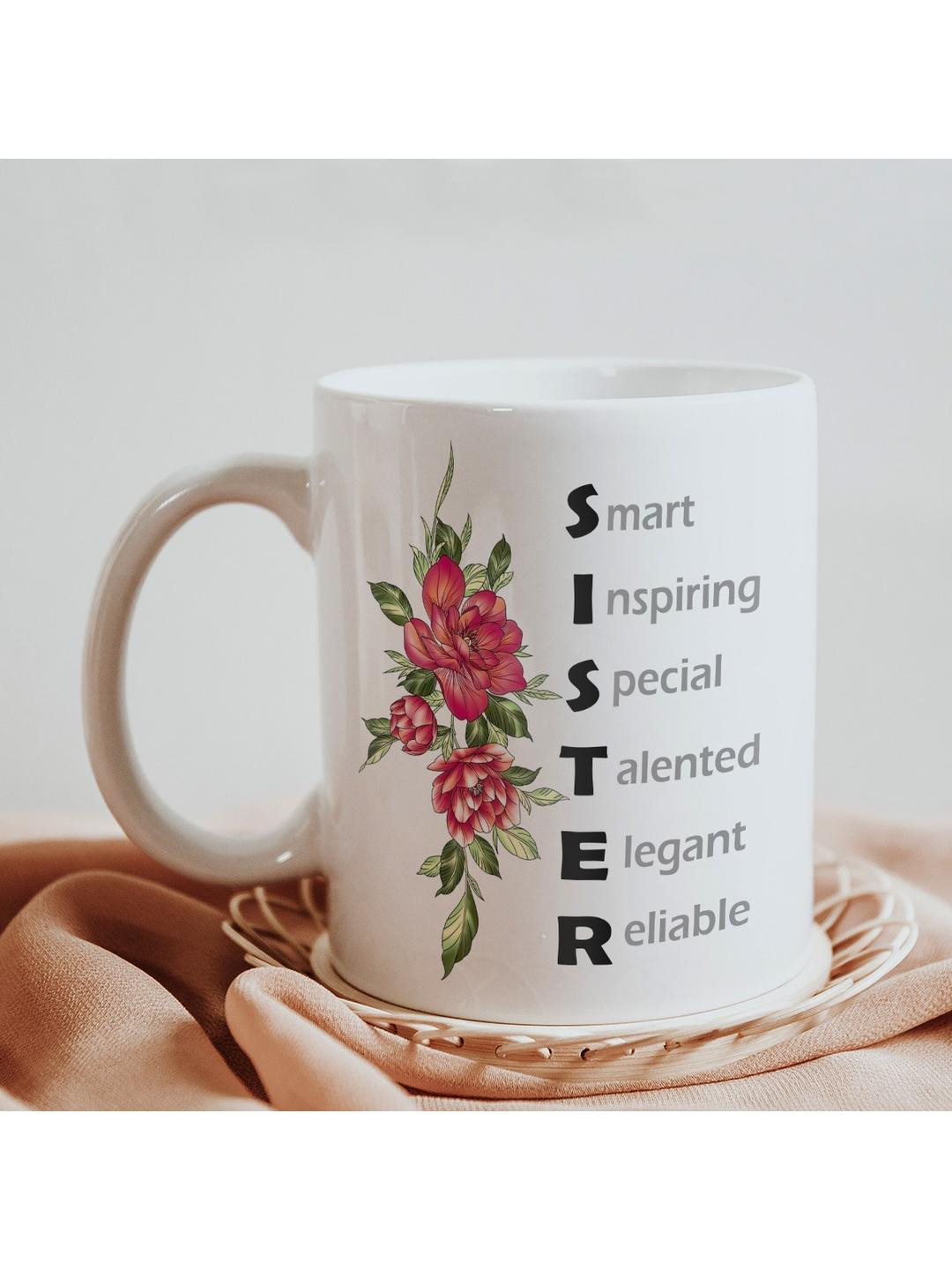 SKYTRENDS Leher Inky Multicoloured Typography Ceramic Microwave Safe Mug-325ml