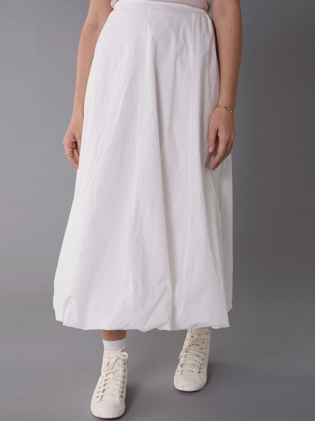 AMERICAN EAGLE OUTFITTERS High-Waisted Pure Cotton Maxi Bubble Skirt