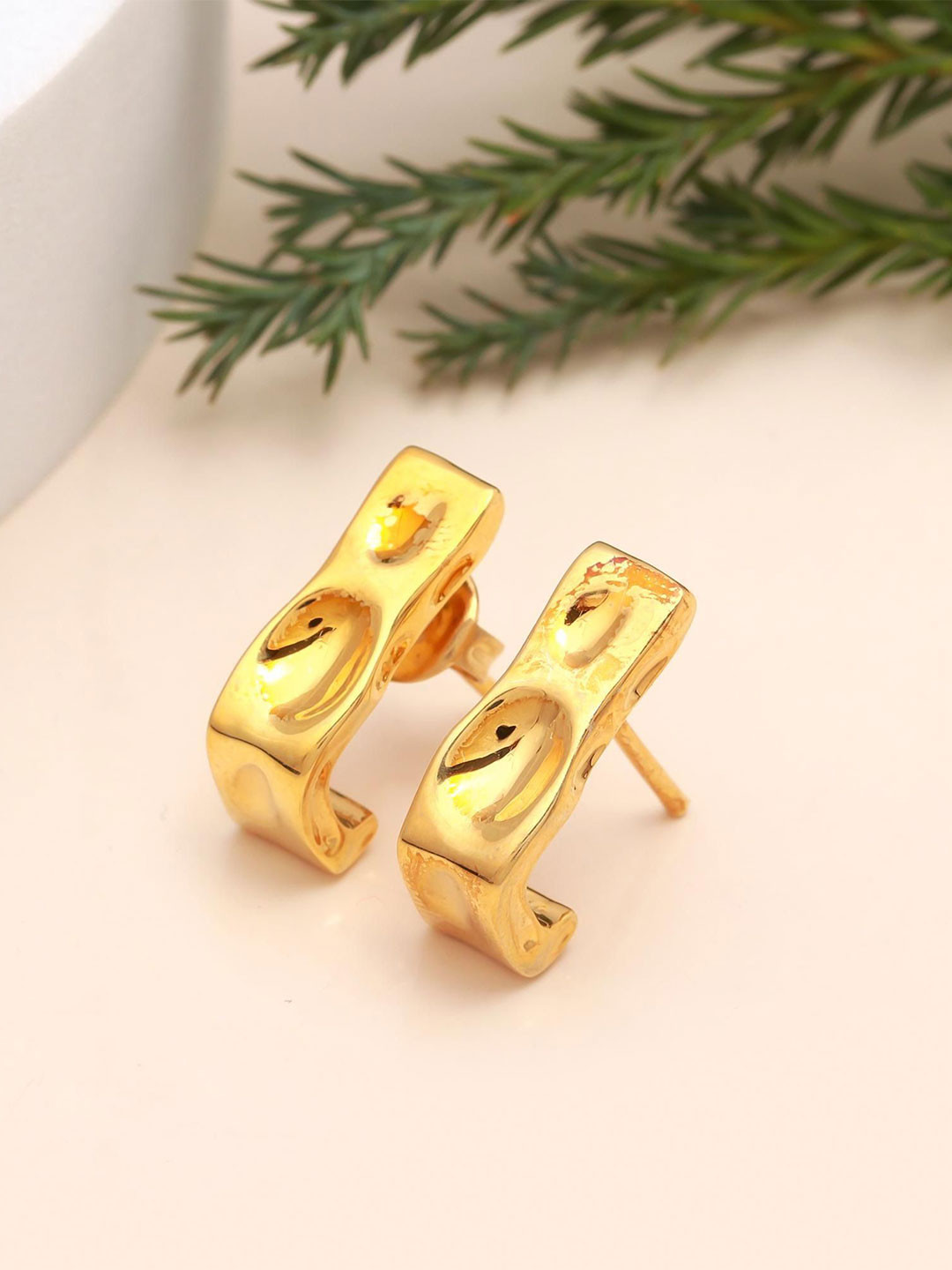 ORO ALMA Elara Gold-Plated Contemporary Studs