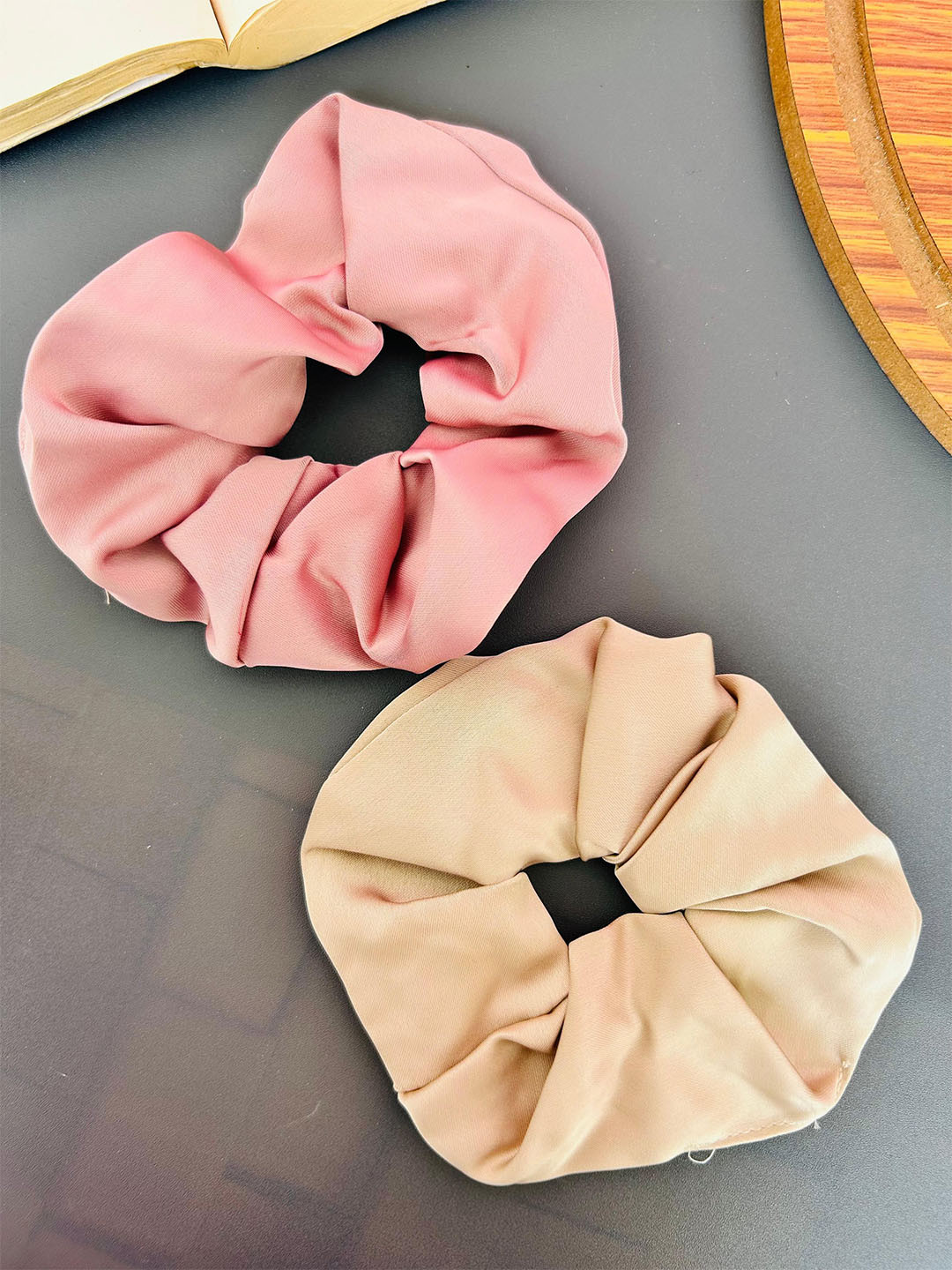 Radhya Accessories Women Large Satin Summer Scrunchies Pack of 2