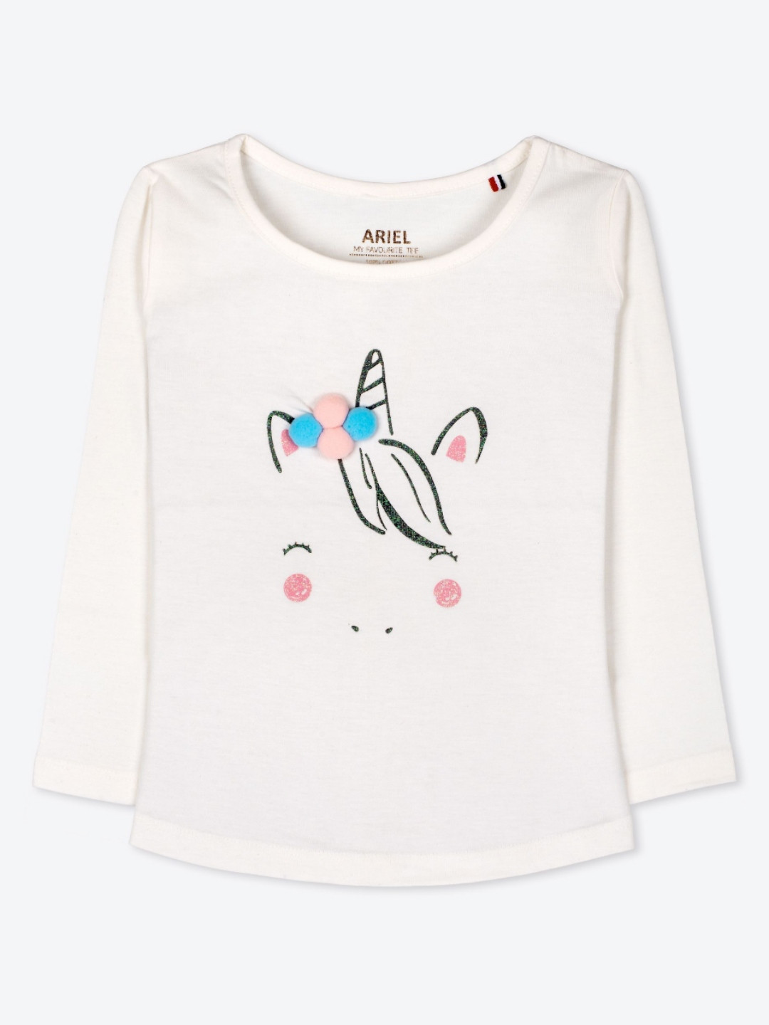 ariel Girls Humour and Comic Printed Round Neck Pure Cotton Casual T-shirt