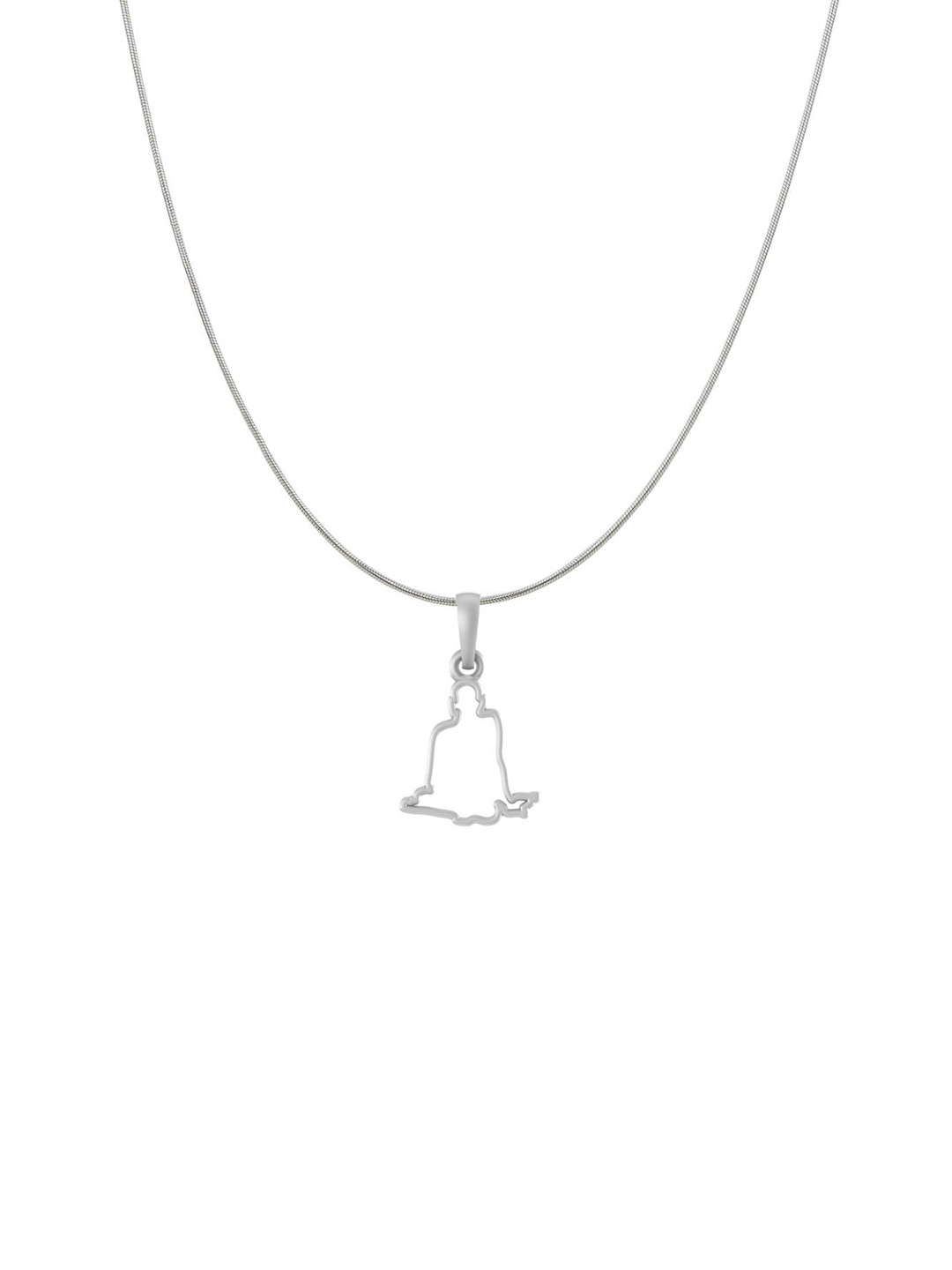 AKSHAT SAPPHIRE 92.5 Sterling Silver Contemporary Swami Samarth Pendant with Snake Chain