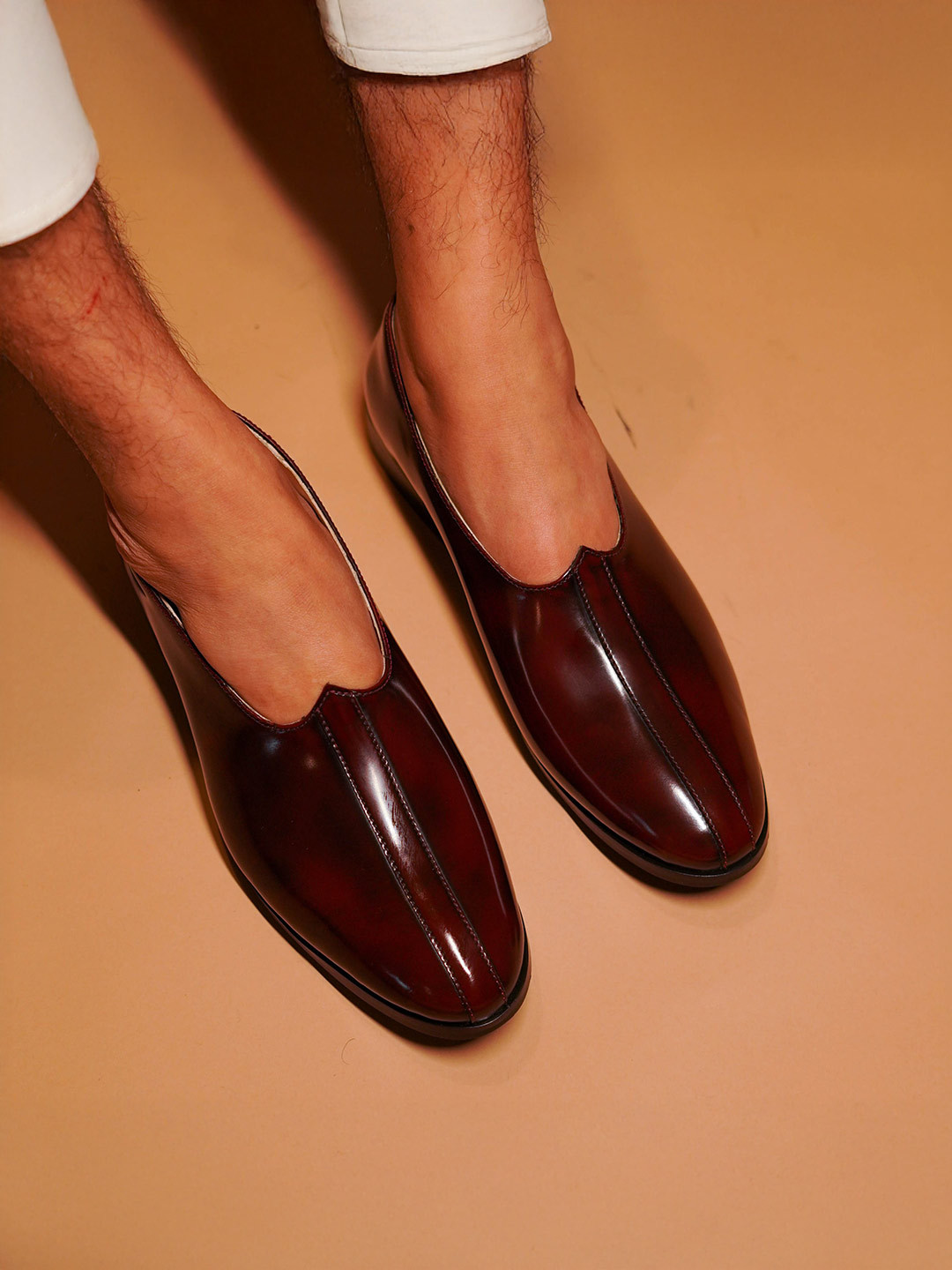 dmodot Ethnico Borgogno Men Solid Leather Mojaris