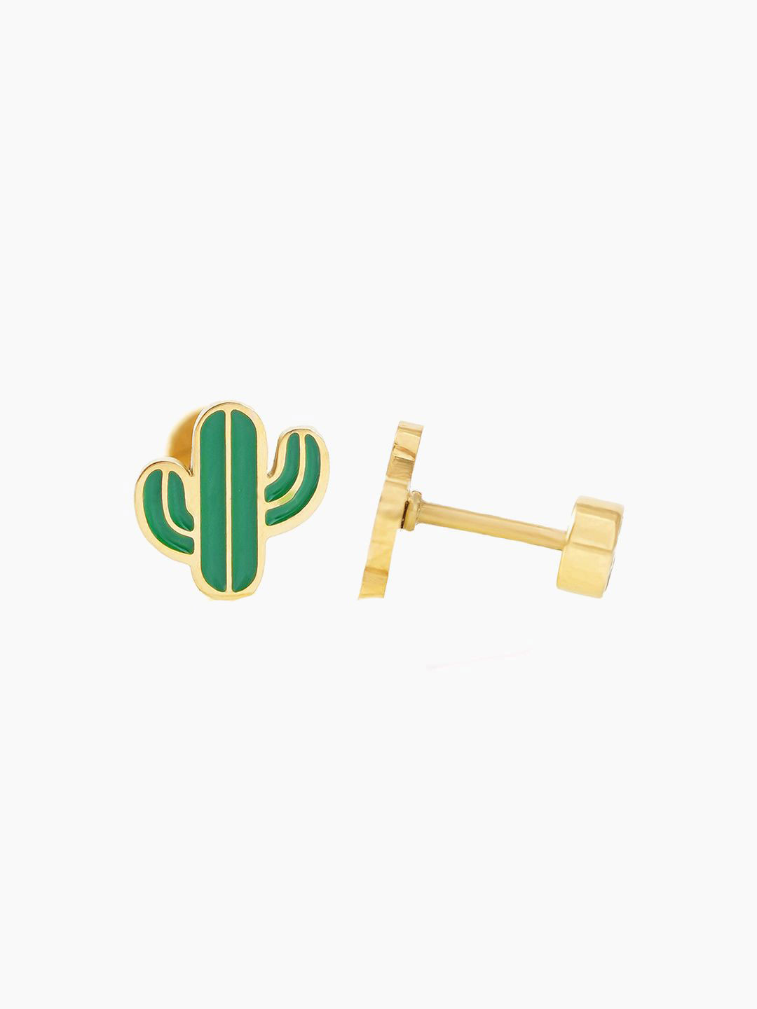 SWASHAA Oh Cactus Girls 18K Gold Plated Studs Earrings