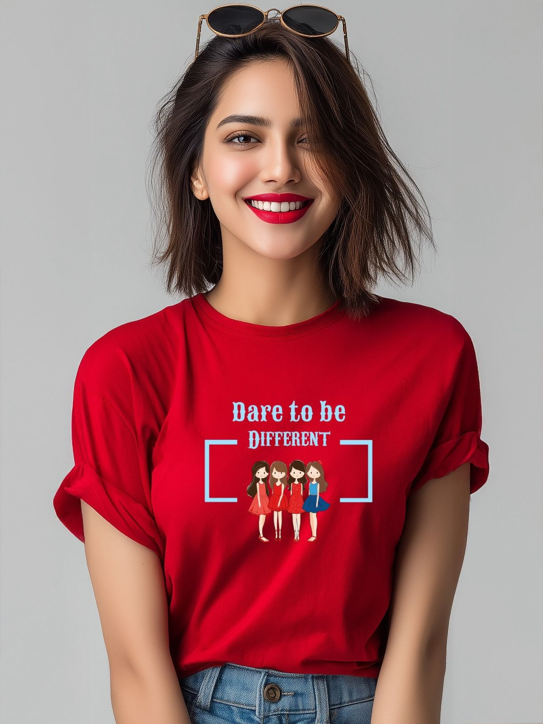 Storeily Women Dare to be Different Oversized T-shirts