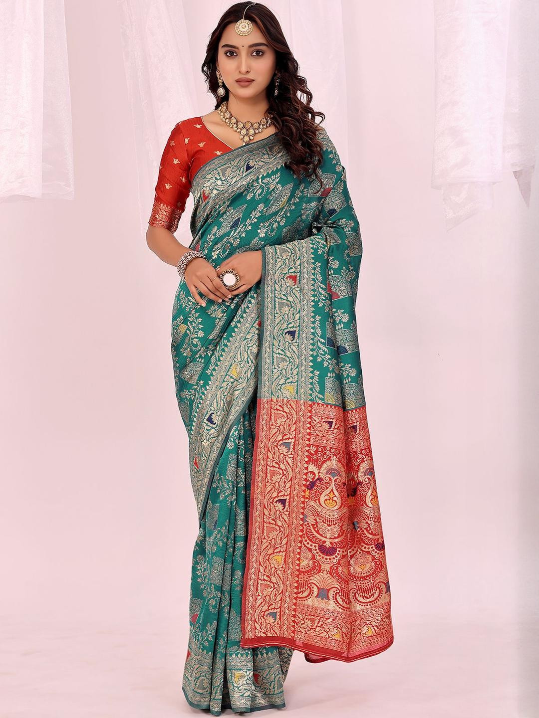 Moda Rapido Woven Design Zari Silk Cotton Kanjeevaram Saree