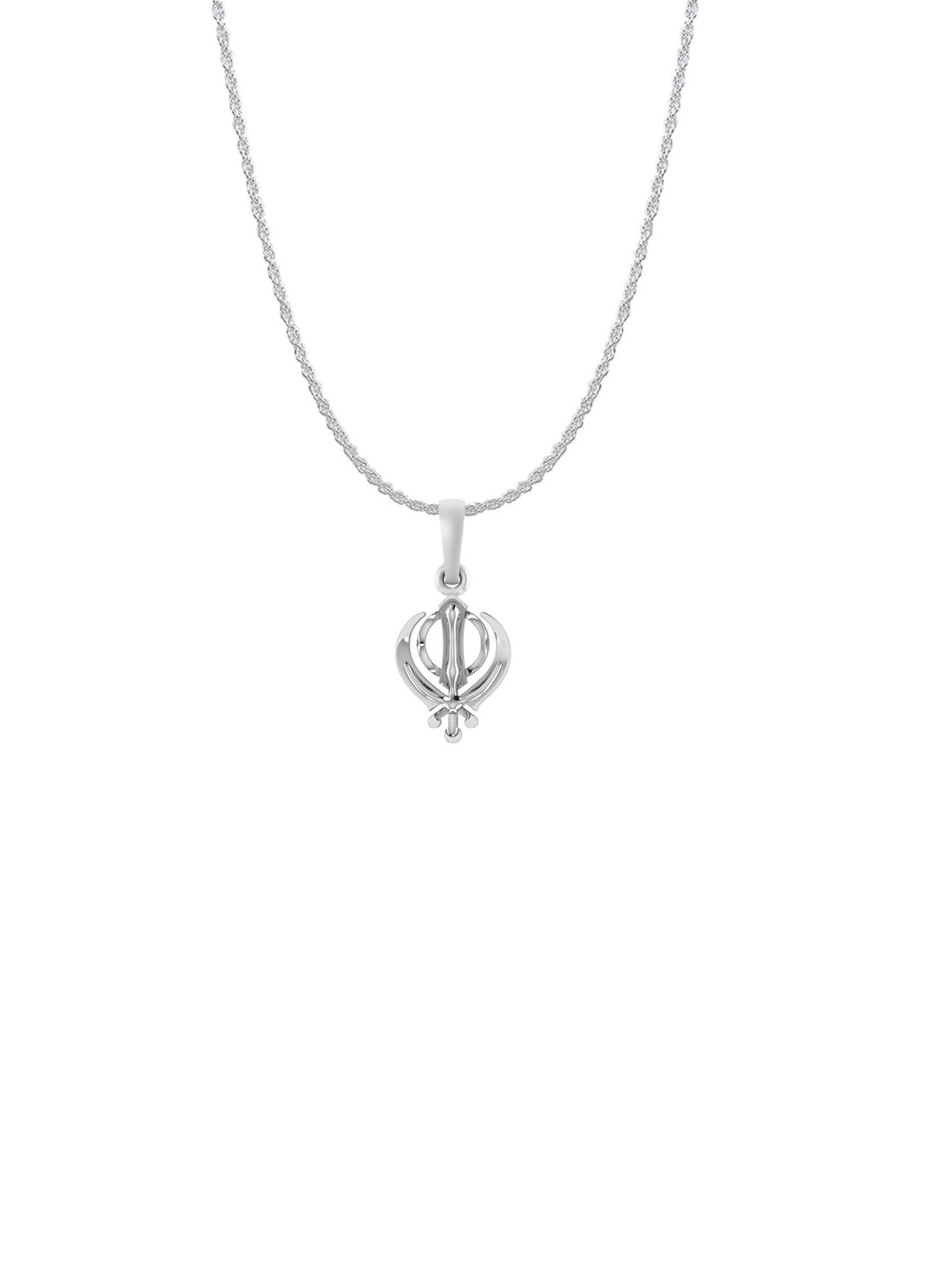 AKSHAT SAPPHIRE 925 Sterling Silver Sardar Symbol Pendant With Rope Chain