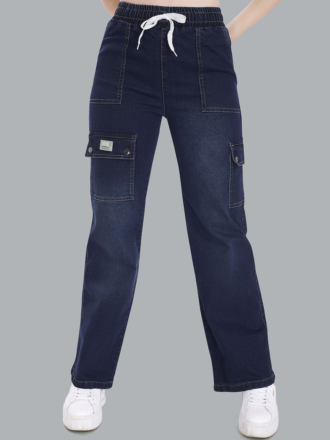 DIVISIVE Women Wide Leg High-Rise Denim  CargoJeans